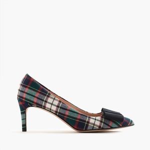 J.Crew Point plaid pumps with bow